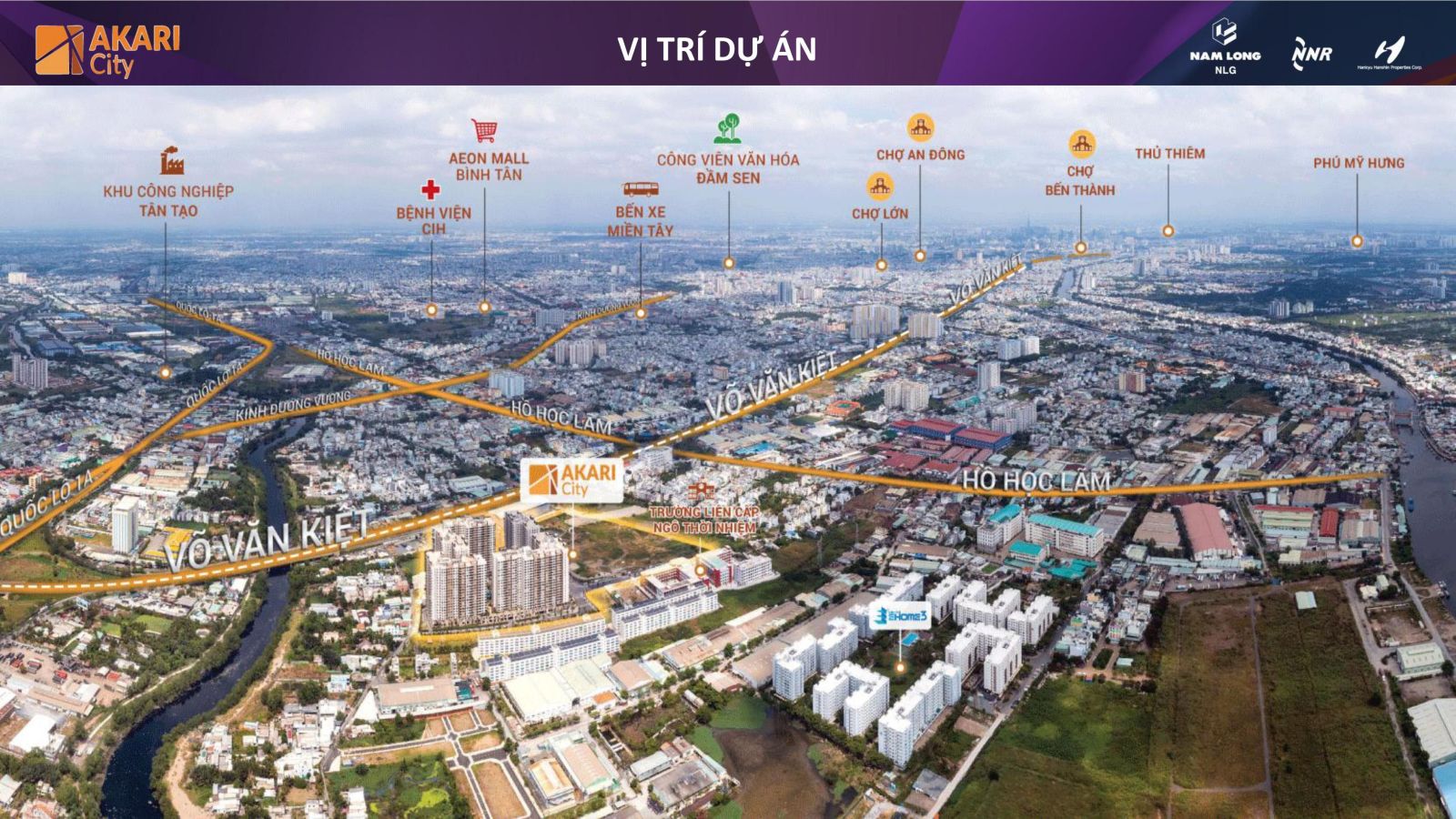 Vị trí kết nối dự án Akari City Bình Tân